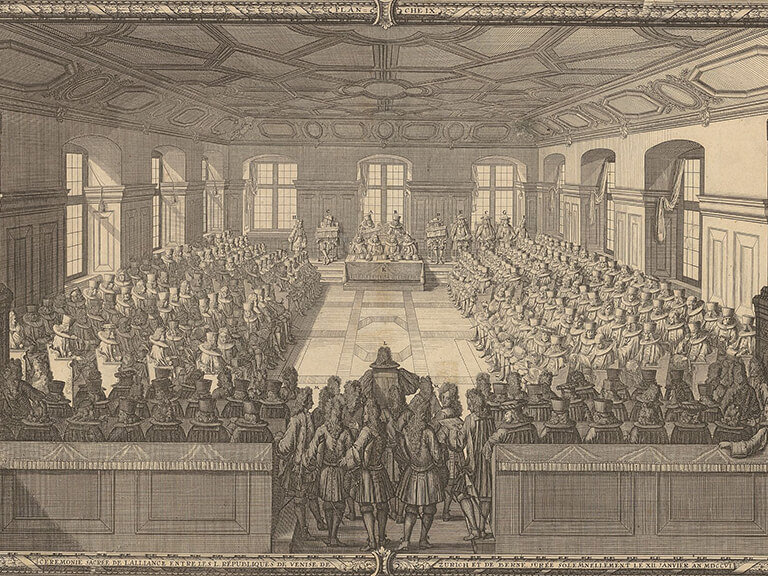 Allianzschluss der Republiken Venedig Allianzschluss der Republiken Venedig, Zürich und Bern im Jahr 1706