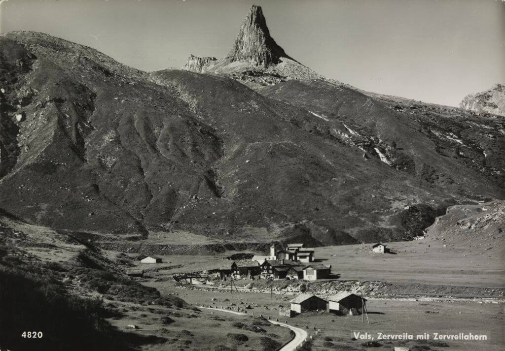 Aufgrund des Zervreila-Stausees 1957 untergegangener Weiler Zerfreila