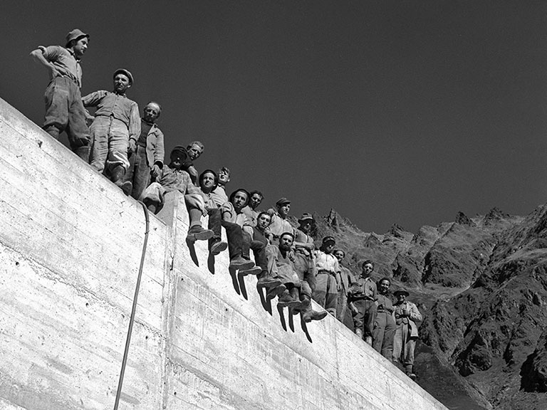 Staumauer Mattenalpsee im Urbach1949